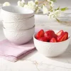 French Lace White Set of 4 Fruit Bowls
