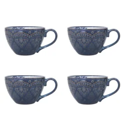 Gabriela Blue 16 Piece Dinnerware Set, Service for 4