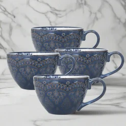 Gabriela Blue Set of 4 Mugs