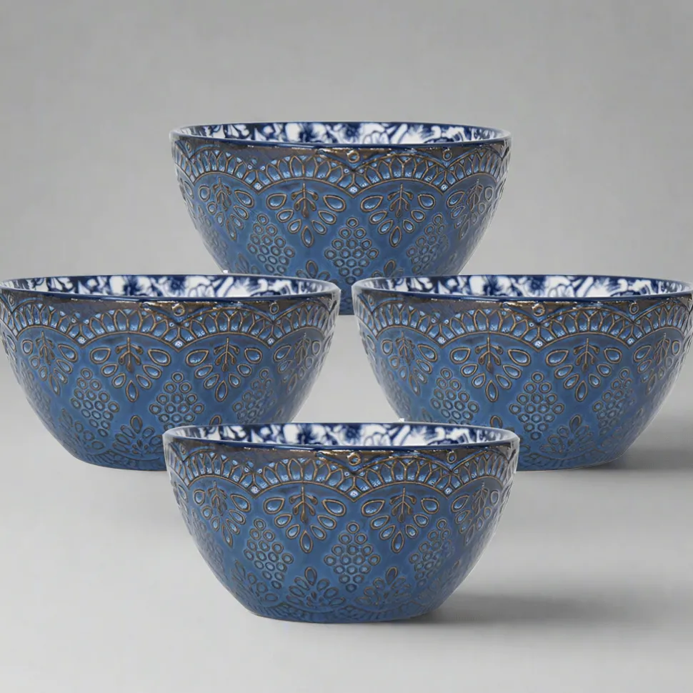 Gabriela Blue Set of 4 Soup Cereal Bowls