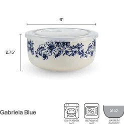 Gabriela Blue Set of 2 Storage Bowls with Lids