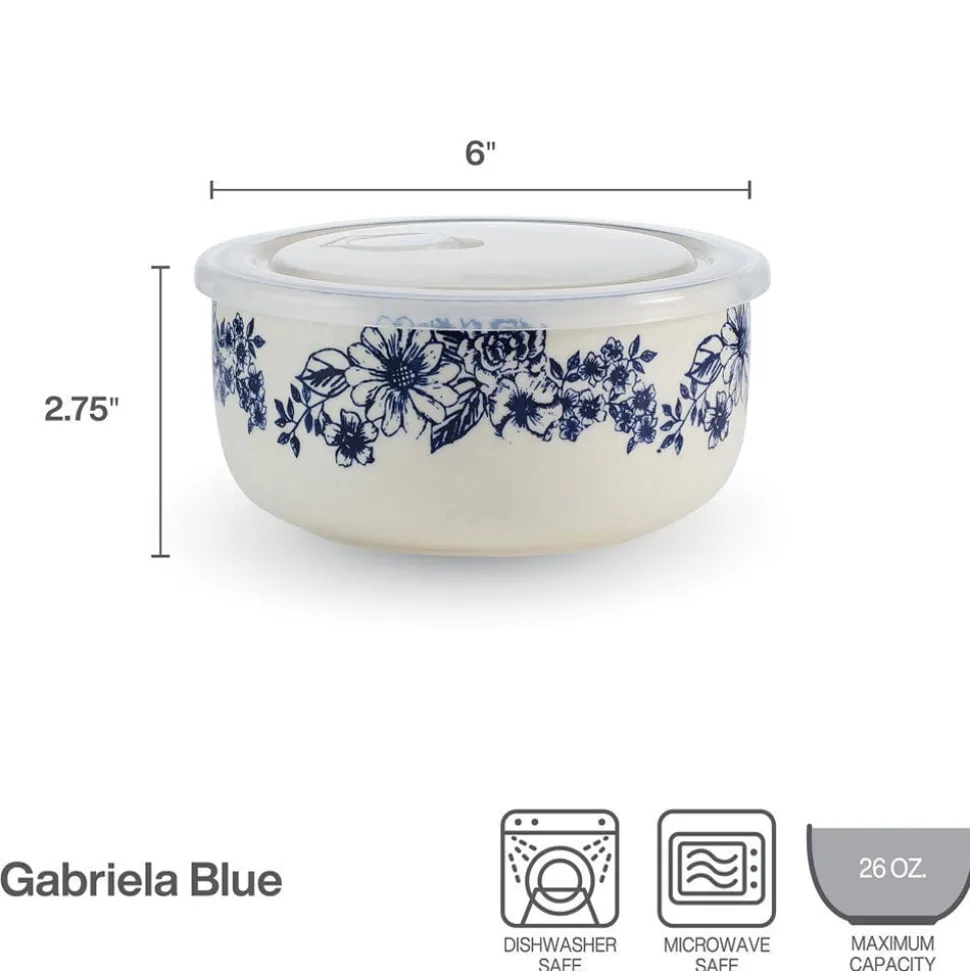 Gabriela Blue Set of 2 Storage Bowls with Lids