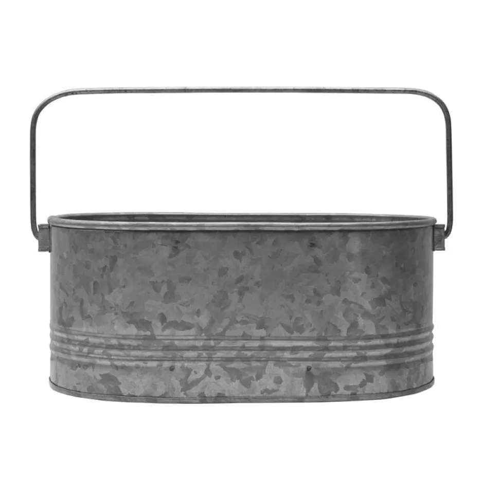 Galvanized Metal Flatware Caddy
