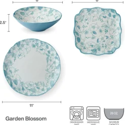 Garden Blossom 12 Piece Dinnerware Set, Service for 4
