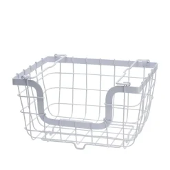 General Store White Stacking And Nesting Wire Organization Basket
