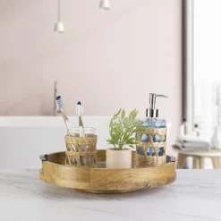 Gray Marble Lazy Susan Serve Tray