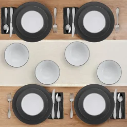 Grayson Charcoal 12 Piece Dinnerware Set, Service for 4