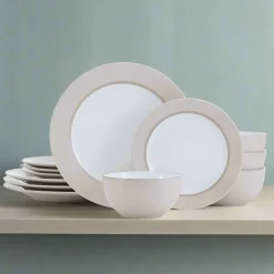 Grayson Taupe 12 Piece Dinnerware Set, Service for 4