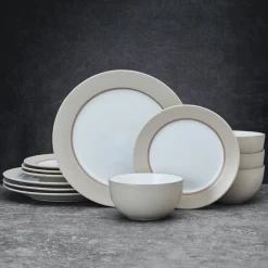 Grayson Taupe 12 Piece Dinnerware Set, Service for 4