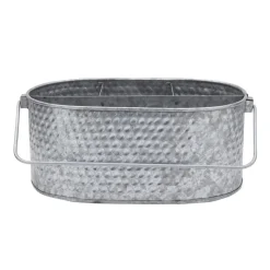Hammered Galvanized Metal Caddy