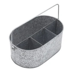Hammered Galvanized Metal Caddy