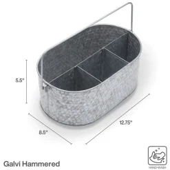 Hammered Galvanized Metal Caddy