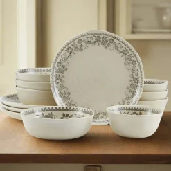 Hayden Grey 12 Piece Dinnerware Set, Service for 4