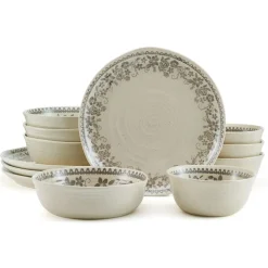Hayden Grey 12 Piece Dinnerware Set, Service for 4
