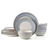 Hensley Blue 12 Piece Dinnerware Set, Service for 4