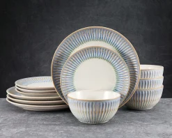 Hensley Blue 12 Piece Dinnerware Set, Service for 4