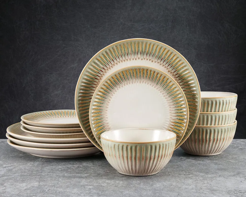 Hensley Green 12 Piece Dinnerware Set, Service for 4