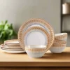 Hensley Taupe 12 Piece Dinnerware Set, Service for 4