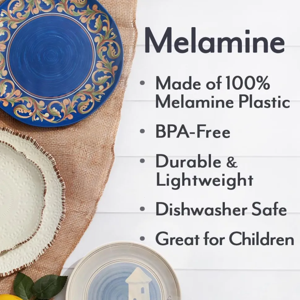 Heritage Set of 4 Outdoor Melamine Dinner Plates