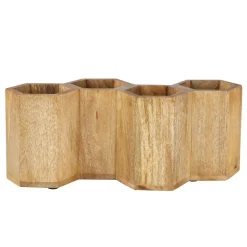 Hex Wood Flatware Storage Caddy