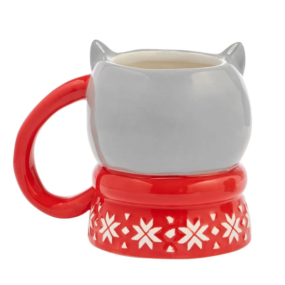 Holiday Cat Figural Mug