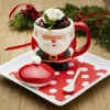Holiday Covered Santa Mug with Spoon