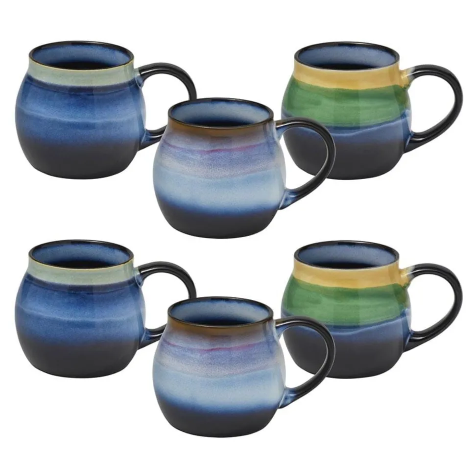 Horizon Set of 6 Mugs, Assorted
