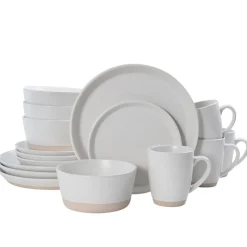 Hudson Beige 16 Piece Dinnerware Set, Service for 4
