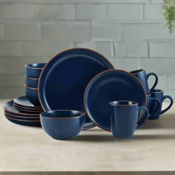 Hunter Blue 16 Piece Dinnerware Set, Service for 4