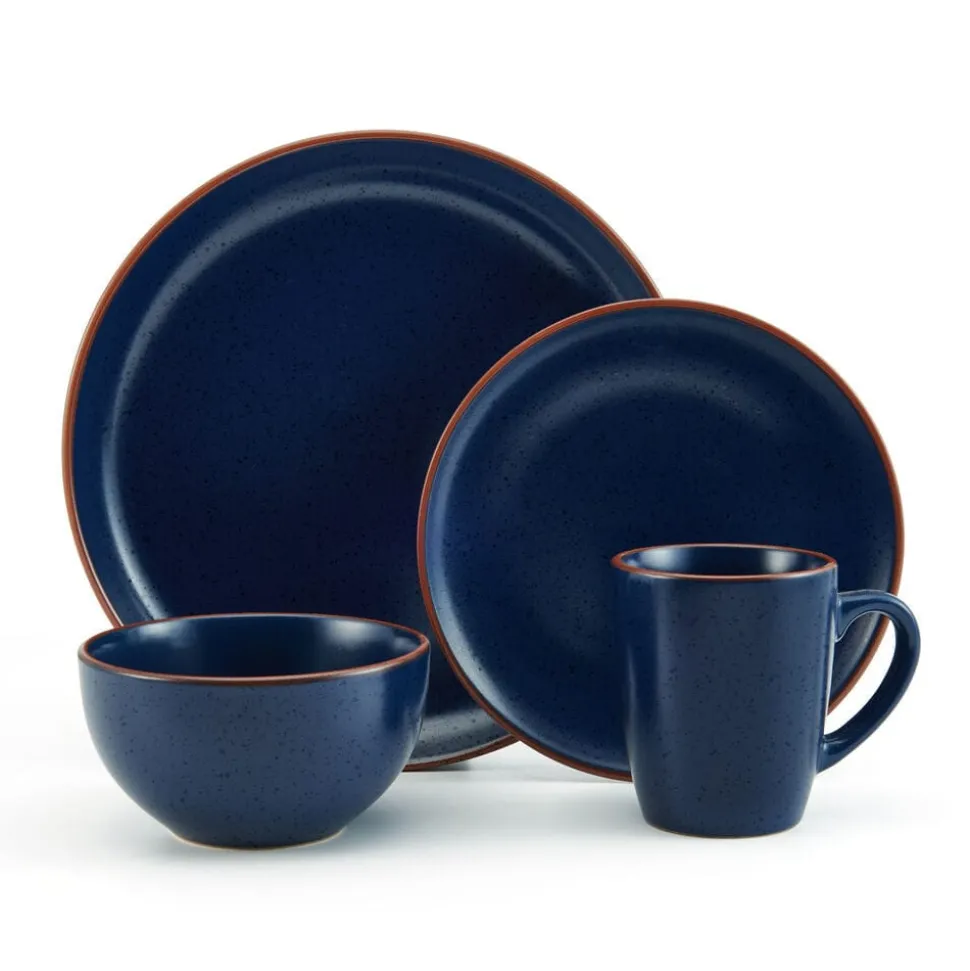 Hunter Blue 16 Piece Dinnerware Set, Service for 4