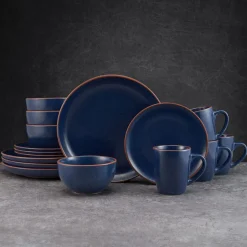Hunter Blue 16 Piece Dinnerware Set, Service for 4