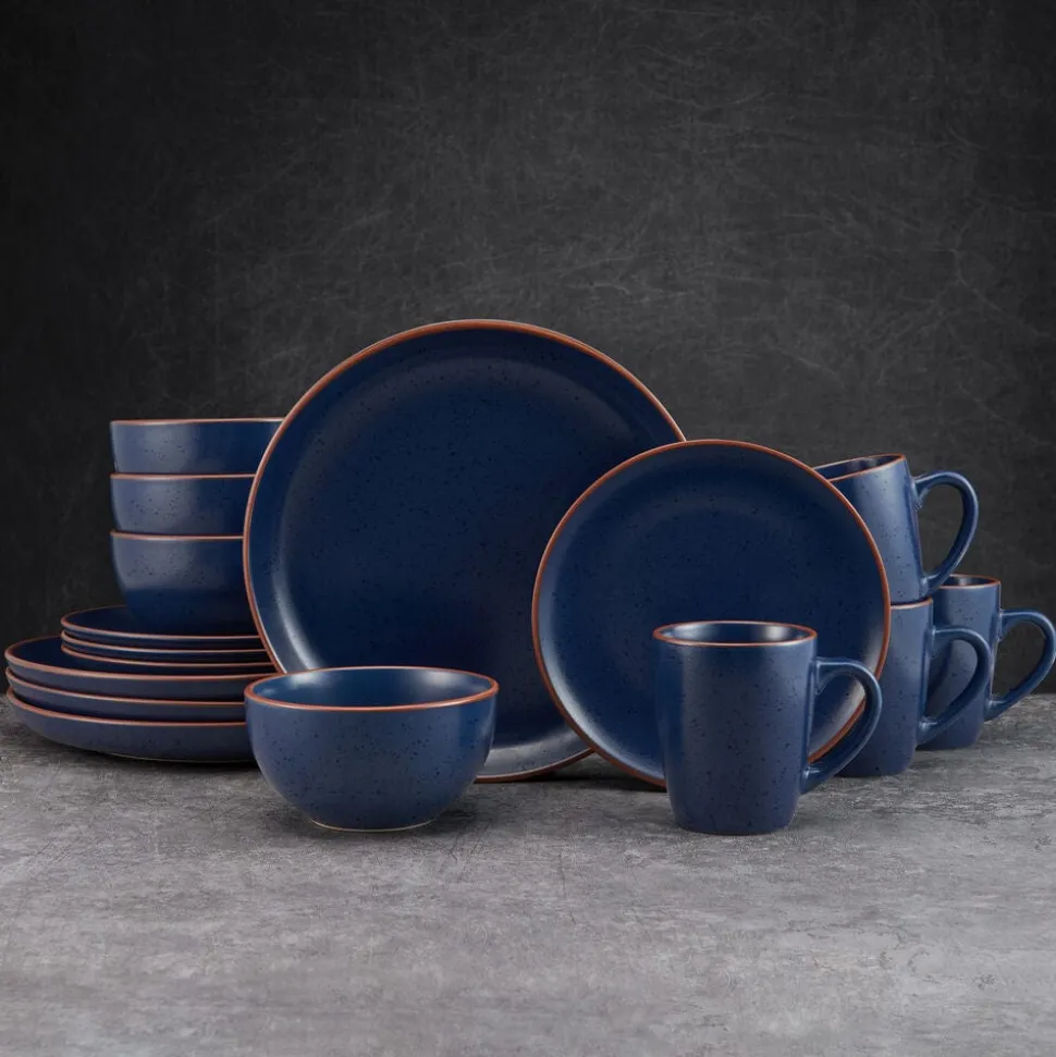 Hunter Blue 16 Piece Dinnerware Set, Service for 4