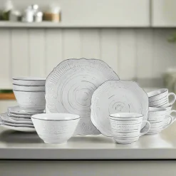 Isabella Gray 16 Piece Dinnerware Set, Service for 4
