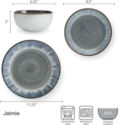 Jaimie 12 Piece Dinnerware Set, Service for 4