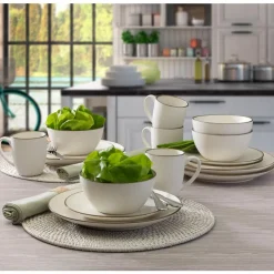 Juliana Cream 16 Piece Dinnerware Set, Service for 4
