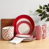 Kenna Red 16 Piece Dinnerware Set, Service for 4