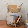 Lattice 2 Tier Matte Gold Countertop Basket