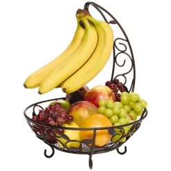 Leaf Fruit Storage Basket with Banana Hook