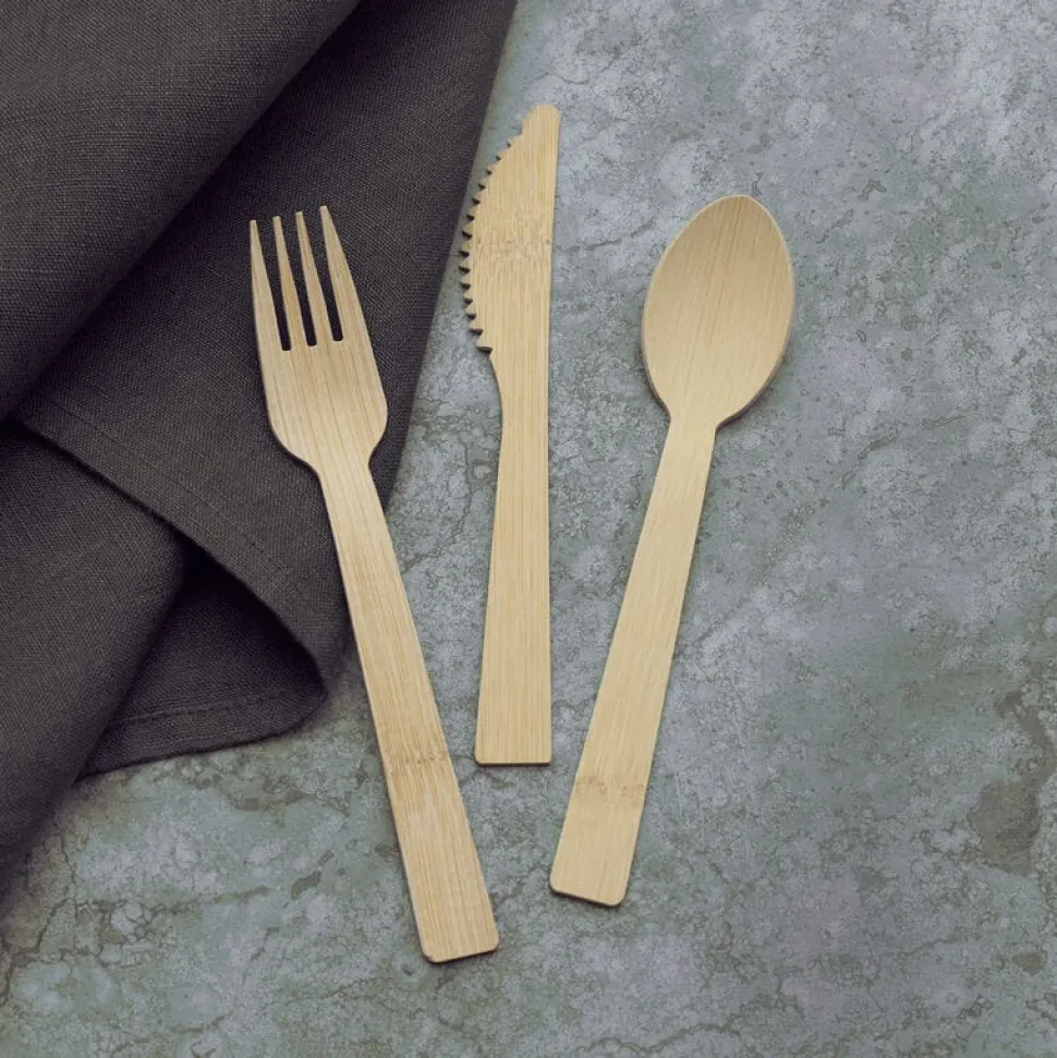 Let's Eat 72 Piece Bamboo Flatware Set