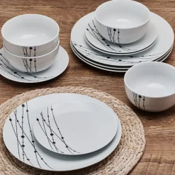 Linear Symphony 12 Piece Dinnerware Set, Service for 4