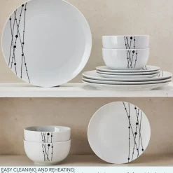 Linear Symphony 12 Piece Dinnerware Set, Service for 4