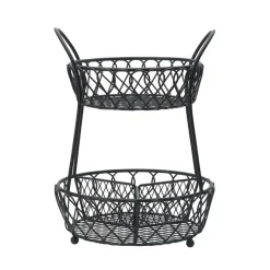 Loop and Lattice 2 Tier Basket with Divider