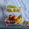 Loop And Lattice 2 Tier White Flatback Storage Basket