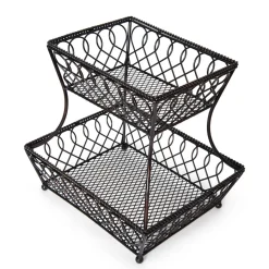 Loop Lattice 2 Tier Rectangular Basket