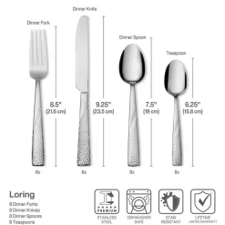 Loring 34 Piece Flatware Set, Service for 8