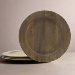 Mango Wood Set of 4 Charger Plates