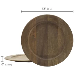 Mango Wood Set of 4 Charger Plates