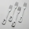 Matte Floral Set of 4 Appetizer Forks