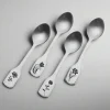 Matte Floral Set of 4 Mini Coffee Spoons