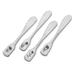 Matte Floral Set of 4 Spreaders